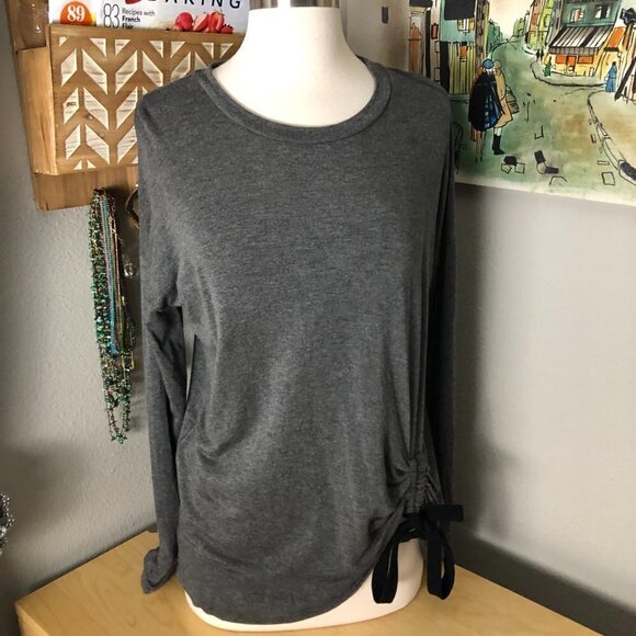 KENSIE Ruched Side Sweatshirt - Dark Academia - Picture 2 of 11